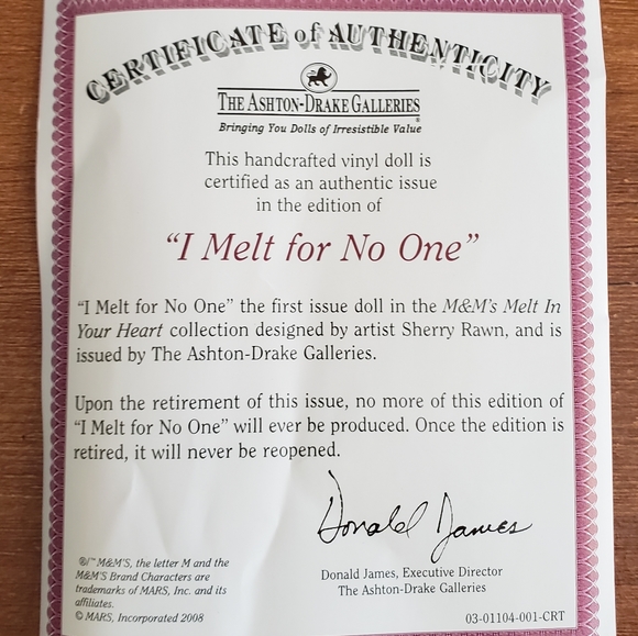 Ashton Drake "I Melt For No One" Vinyl Baby Doll - Picture 9 of 9